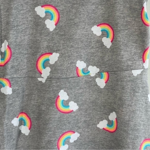 Wonder Nation Girls Dress Rainbows and Clouds Heather Gray Size Medium 7-8 - Picture 4 of 6